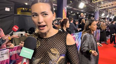 Jessica Henwick chats to 9Honey Celebrity at the premiere of film 'Glass Onion: A Knives Out Mystery' and the closing evening of the 2022 London Film Festival in London, Sunday, Oct. 16, 2022. 