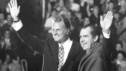 Evangelist Billy Graham and President Richard Nixon. (AAP)