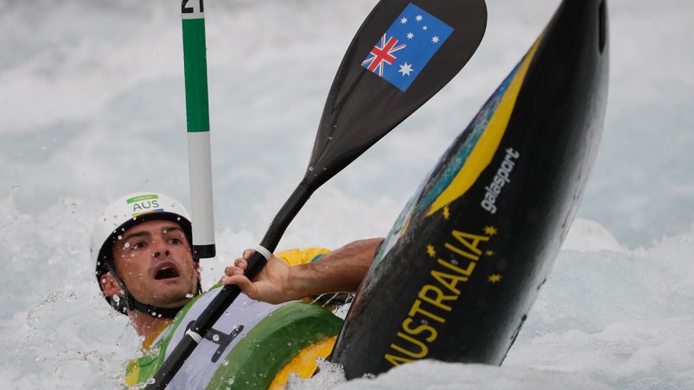Lucien Delfour was eliminated from the canoe slalom in controversial fashion. (Getty)