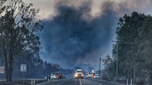 A plume of smoke arising from a blaze at Richmond Vale. (JWMEDIA)