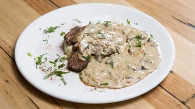 Recipe: <a href="https://kitchen.nine.com.au/2017/11/21/08/09/family-food-fight-the-shahrouks-roast-lamb-with-mashed-potato-and-mushroom-sauce" target="_top">FFF's The Shahrouk's roast lamb with mashed potato and mushroom sauce</a>