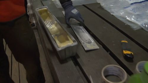 Police found more than 200kg of cocaine inside aluminium ingots. 