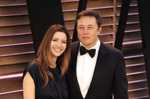 Elon Musk e Talulah Riley em 2 de março de 2014 em West Hollywood, Califórnia.