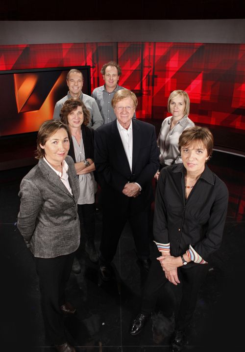 Jackson, pictured wit her Four Corners colleagues in 2011. Picture: AAP