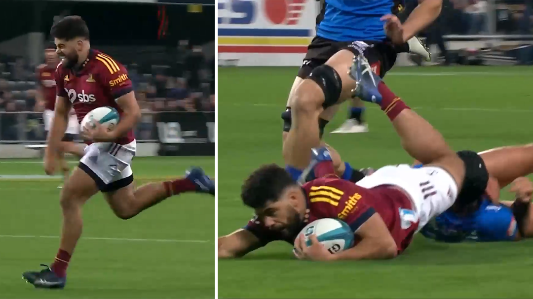 Super Rugby Pacific: Rhys Marshall's kick, Richard Kahui's red card major talking points of big Highlanders win over Force