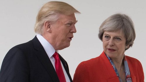 Donald Trump and Theresa May Washington visit.