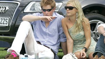 Prince Harry and his then-girlfriend Chelsy Davy attend a polo match in 2006