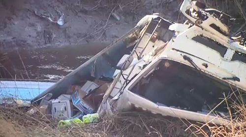 Distraction and fatigue are being investigated as the cause of the crash. Picture: 9NEWS