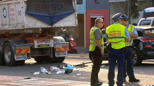 Female cyclist, 21, dies, after truck collision in Sydney's inner west