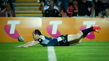 Michael Morgan crosses for a try in the 39-nil rout. (AAP)