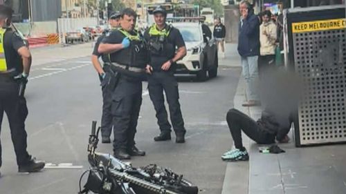 Police have charged a teen after he allegedly struck a police sergeant with his electric motorbike in Melbourne yesterday.