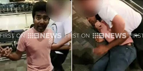 Passengers tackled the man to the ground and waited for authorities to arrive. (Supplied)