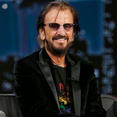 Ringo Starr is pictured here on "Jimmy Kimmel Live!" in February 2022.