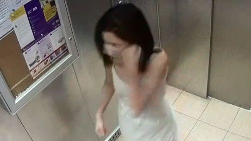 Asmae was recorded on camera hitting herself in the elevator.