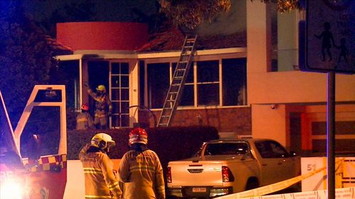 The man and his elderly mother made it to safety when their house caught alight this morning in Sydney's Inner West. (9NEWS)