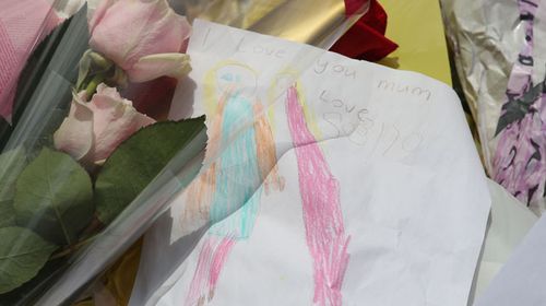 The note left by Katrina Dawson's young daughter. (Getty)