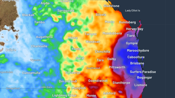 Rain map for south east Queensland  this weekend.