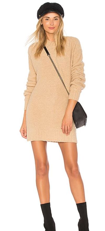 <a href="http://www.revolve.com/lovers-friends-suki-sweater-dress-in-taupe/dp/LOVF-WD922/?d=F&amp;currency=AUD&amp;countrycode=AU&amp;gclid=EAIaIQobChMIqfCg4N-s2wIVRyUrCh3ycQ8XEAQYECABEgJDrPD_BwE" target="_blank" draggable="false">Revolve&nbsp;Lovers &amp;Friends Suki Sweater Dress</a>, $ 134.94<br>