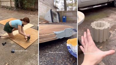 Kelsey Mackall shows the process of making a DIY coffee table dupe.