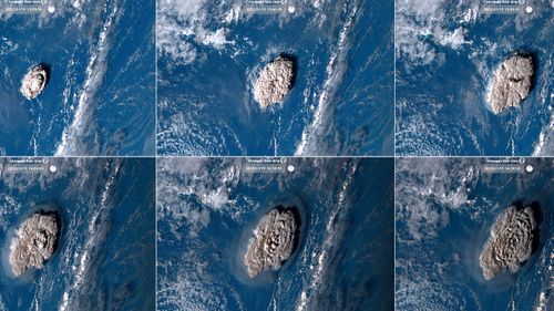 The Hunga-Tonga-Hunga-Ha'apai volcano, about 30 kilometres southeast of Tonga's Fonuafo'ou island, erupts.