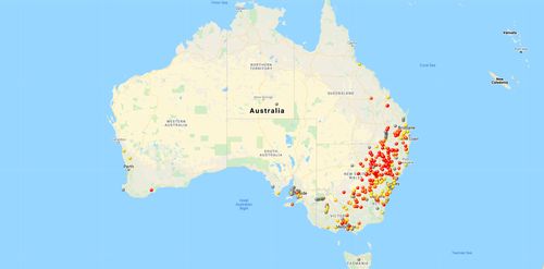 The MouseAlert map, generated by CSIRO, shows the varying levels and spread of the mouse plague that is causing catastrophic damage across parts of NSW and Queensland.