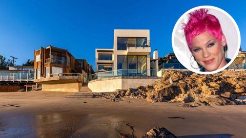 Pink Malibu America USA mansion property real estate Celebrity Homes