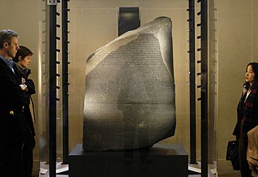 Which European script is inscribed on the Rosetta Stone?