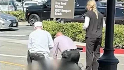 The scene outside the Fashion Island Mall in Newport, California.