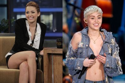 Remember when Miley went from brown and demure to cropped blonde ambition?