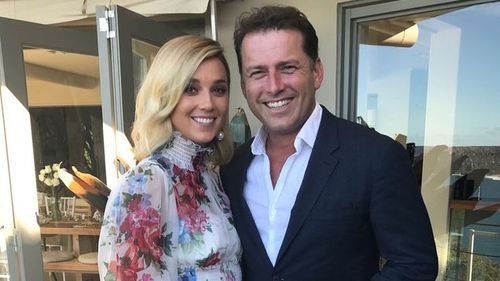 Jasmine Yarbrough and Karl Stefanovic during their commitment ceremony. (Supplied)