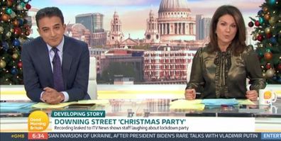 Adil Ray and Susanna Reid on Good Morning Britain slam the government's response to leaked Christmas party video