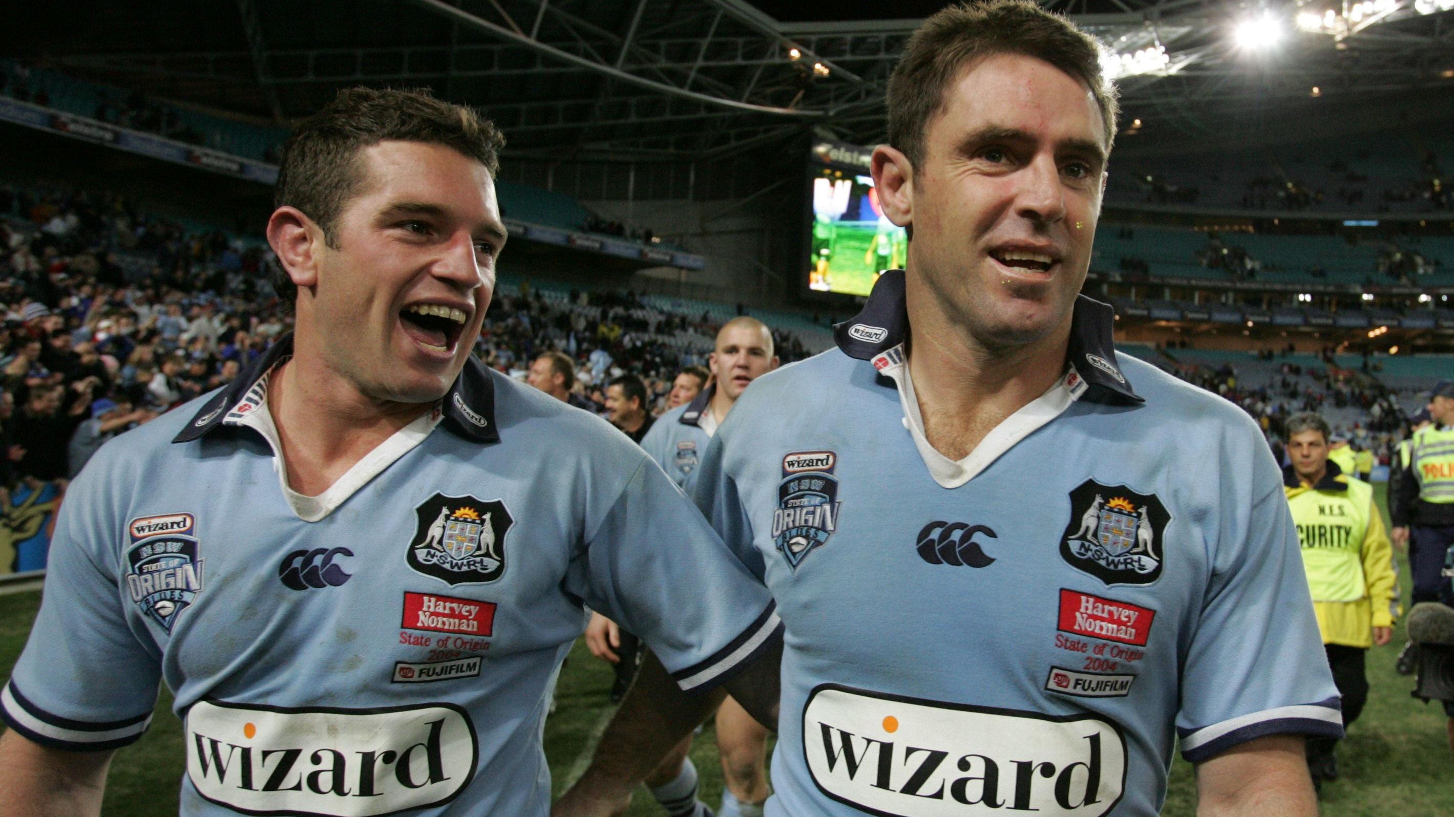 NSW stars Danny Buderus and Brad Fittler. Photo: Tim Clayton