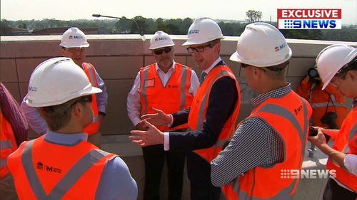 Representatives from the Transportation and Infrastructure Committe of Congress toured the North-West Metro in Rouse Hill. (9NEWS)