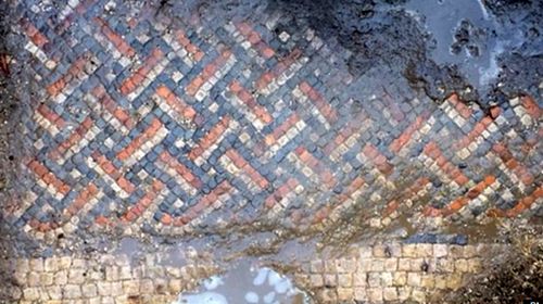 The Roman mosaic found by Luke Irwin. 