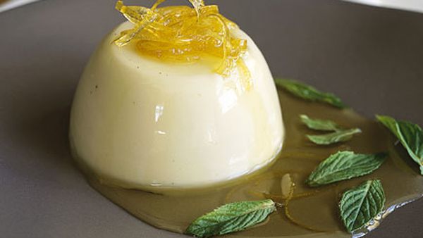 Chamomile panna cotta with candied lemon rind (Panna cotta alla camomilla)