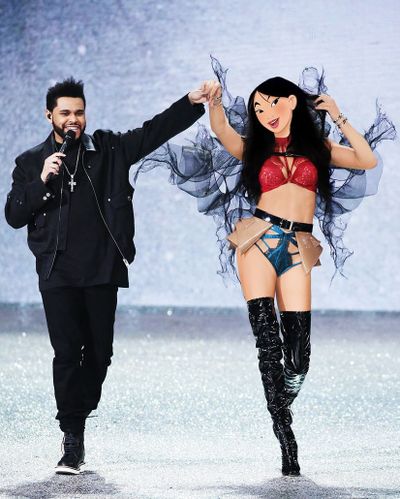 Adriana Lima as Mulan and The Weeknd