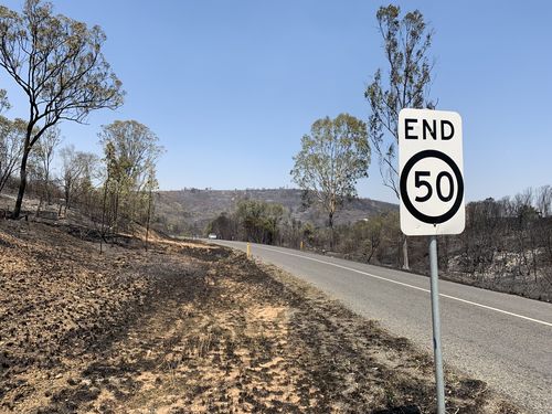 Mount Larcom reduced to charcoal, thankfully the entire town was evacuated the night before it burnt. 