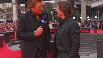 Richard Wilkins and Tom Cruise at Mission Impossible: Dead Reckoning Sydney premiere.