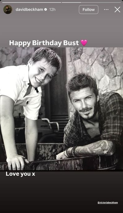 David Beckham post for Brooklyn's birthday