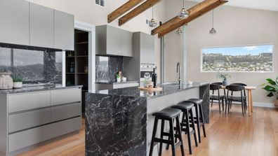 Kitchen marble design views Domain property Tasmania
