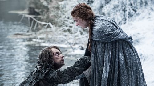 Two characters from HBO's fantasy epic Game of Thrones, Theon Greyjoy and Sansa Stark. (HBO)