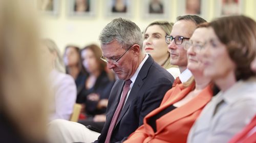 Mark Dreyfus attends the Labor Governments first Caucus meeting on May 09, 2025 in Canberra, Australia. 