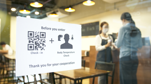 QR code check-in at the restaurant