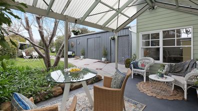 The outdoor living area, ready for wholesome country hospitality Elise McKinnon Camperdown house home real estate auction