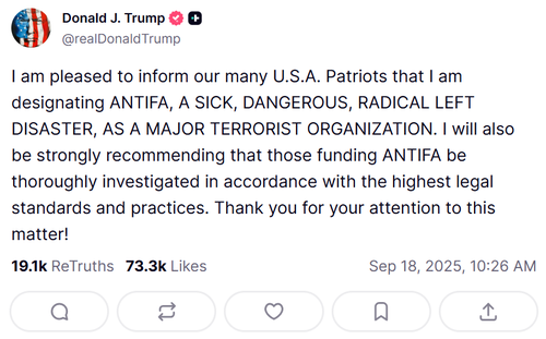 Donald Trump'ın sosyal medya paylaşımı.