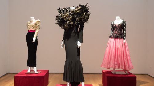 Also on display are a variety of evening fashions. (AFP)