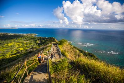 Trail leading to Diamond Head Crater, Oahu, Hawaii