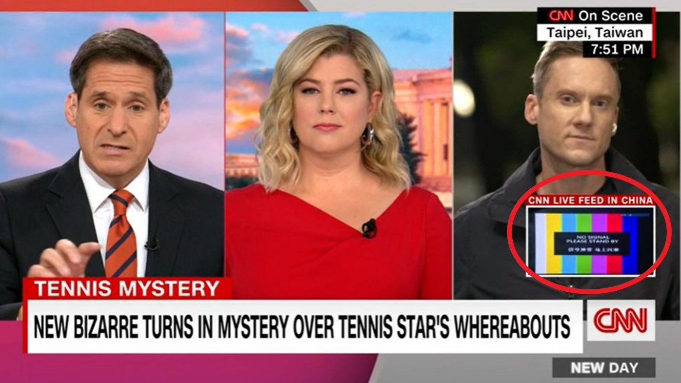 A screenshot showing how CNN&#x27;s coverage of Peng Shuai is censored in China.