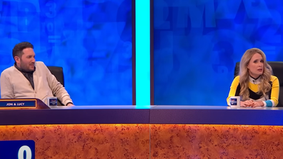 Jon Richardson and Lucy Beaumont during an episode of 8 Out Of 10 Cats Does Countdown