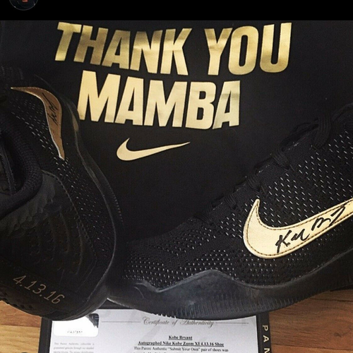 Sold at Auction: Kobe Bryant Signed Black Mamba Adidas Final Game